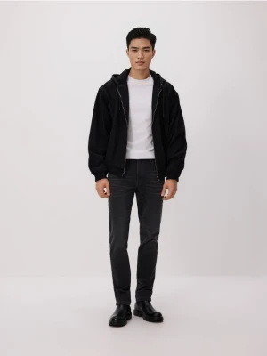 Reserved - Jeansy slim z efektem sprania - szary