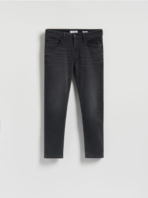 Reserved - Jeansy slim z efektem sprania - szary