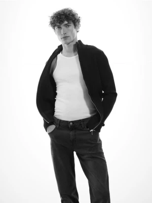 Reserved - Jeansy slim z efektem sprania - szary