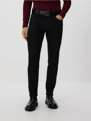Reserved - Jeansy slim z paskiem - czarny