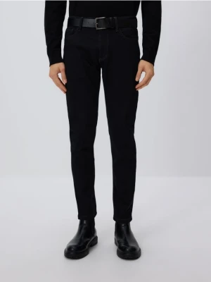Reserved - Jeansy slim z paskiem - czarny