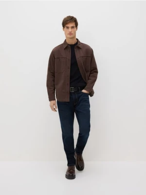 Reserved - Jeansy slim z paskiem - granatowy