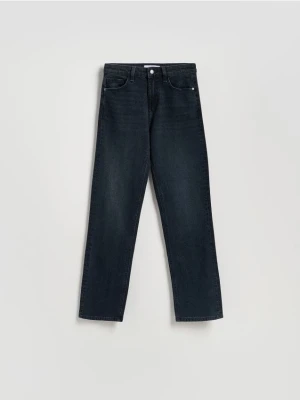 Reserved - Jeansy straight fit - granatowy