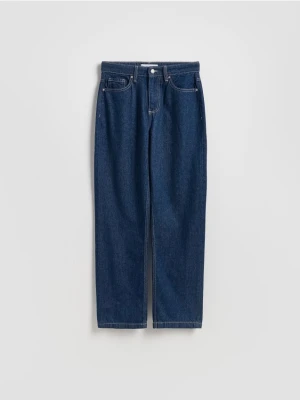 Reserved - Jeansy straight fit - granatowy