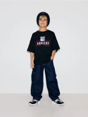 Reserved - Jeansy straight fit - granatowy