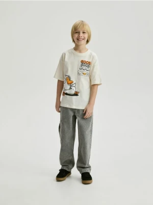 Reserved - Jeansy straight fit - jasnoszary