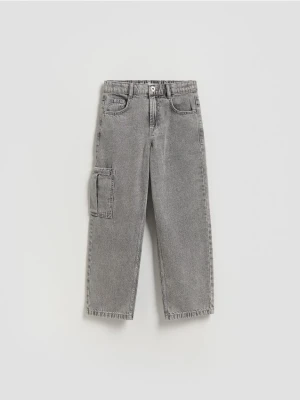Reserved - Jeansy straight fit - jasnoszary