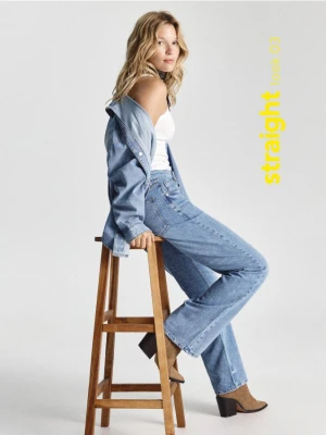 Reserved - Jeansy straight fit - niebieski