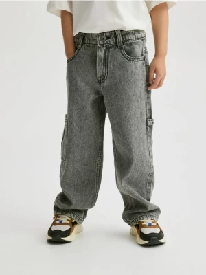 Reserved - Jeansy straight fit - szary