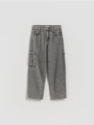 Reserved - Jeansy straight fit - szary