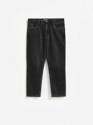 Reserved - Jeansy straight fit z efektem sprania - czarny