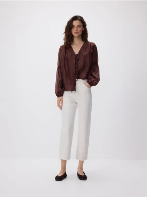 Reserved - Jeansy straight fit - złamana biel