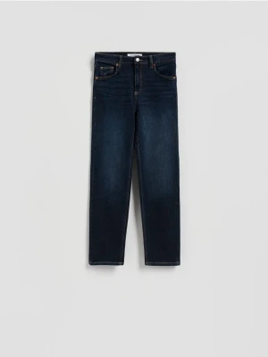 Reserved - Jeansy straight - granatowy