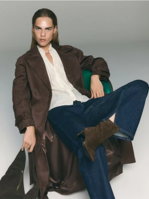 Reserved - Jeansy straight - granatowy