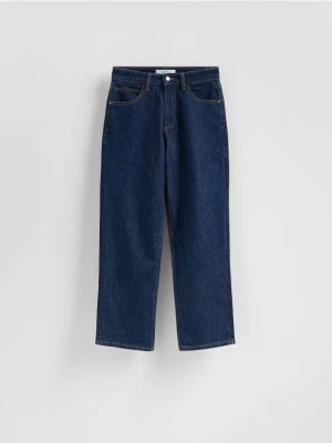 Reserved - Jeansy straight - granatowy