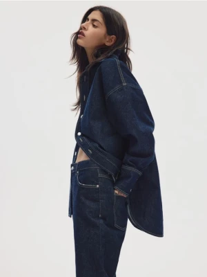 Reserved - Jeansy straight leg - granatowy