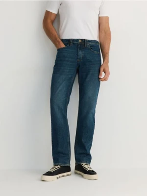 Reserved - Jeansy straight z efektem sprania - indigo jeans