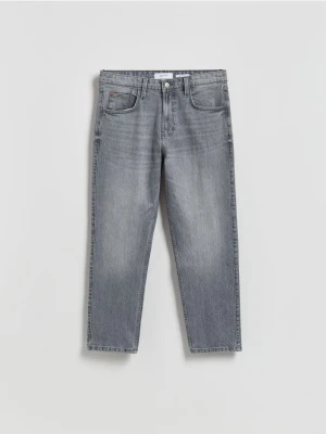 Reserved - Jeansy straight z efektem sprania - jasnoszary