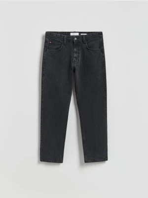 Reserved - Jeansy straight z efektem sprania - szary