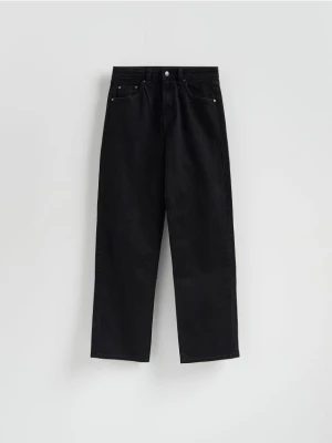 Reserved - Jeansy straight z krótszą nogawką - czarny