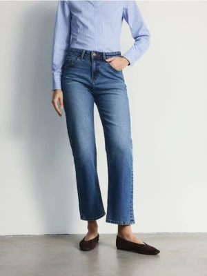 Reserved - Jeansy straight z krótszą nogawką - granatowy