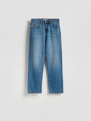 Reserved - Jeansy straight z krótszą nogawką - granatowy