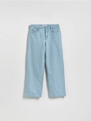 Reserved - Jeansy straight z metalizowaną nicią - niebieski