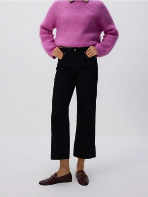 Reserved - Jeansy straight z przeszyciami - czarny