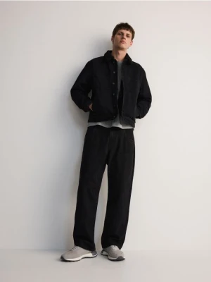 Reserved - Jeansy straight z przeszyciami - czarny