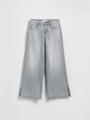 Reserved - Jeansy straight z rozcięciami - jasnoszary