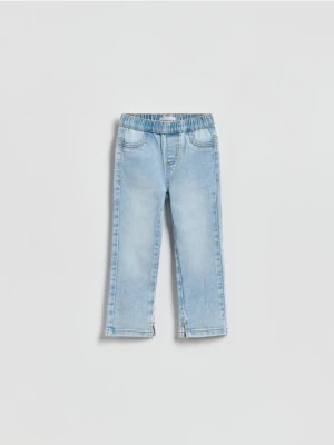 Reserved - Jeansy straight z rozcięciami - niebieski