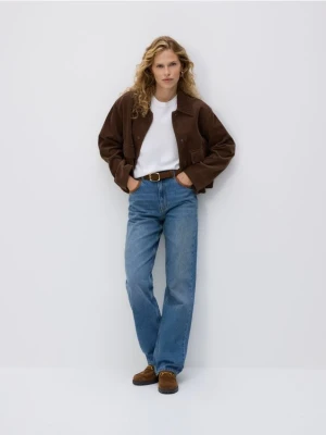 Reserved - Jeansy straight z wysokim stanem - niebieski