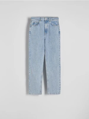 Reserved - Jeansy straight z wysokim stanem - niebieski