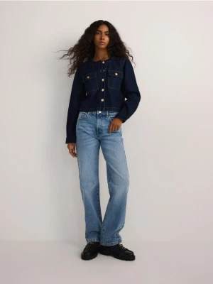 Reserved - Jeansy straight ze średnim stanem - niebieski