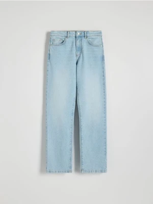Reserved - Jeansy straight ze średnim stanem - niebieski