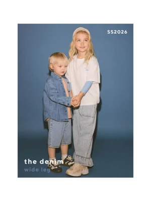 Reserved - Jeansy super wide leg 7/8 - niebieski