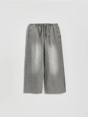 Reserved - Jeansy super wide leg - jasnoszary