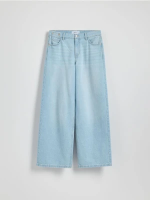 Reserved - Jeansy wide leg baggy - niebieski