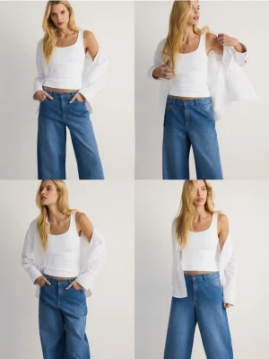 Reserved - Jeansy wide leg baggy - niebieski