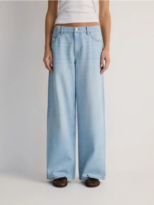 Reserved - Jeansy wide leg baggy - niebieski