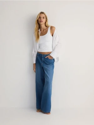 Reserved - Jeansy wide leg baggy - niebieski