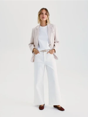 Reserved - Jeansy wide leg - biały