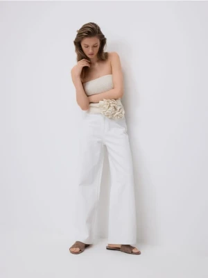 Reserved - Jeansy wide leg - biały