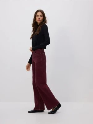 Reserved - Jeansy wide leg - brązowy