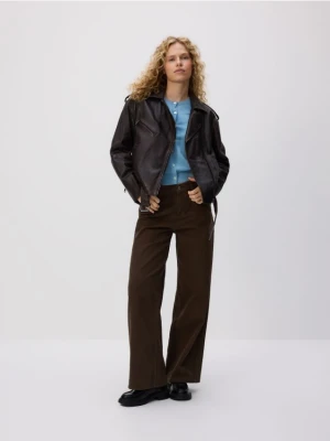 Reserved - Jeansy wide leg - brązowy