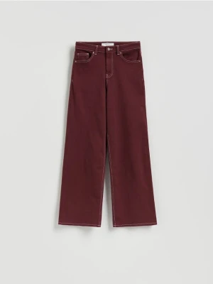 Reserved - Jeansy wide leg - brązowy