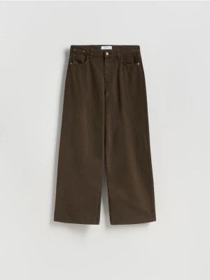 Reserved - Jeansy wide leg - brązowy