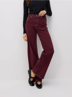 Reserved - Jeansy wide leg - brązowy