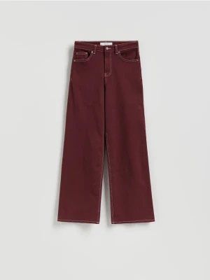 Reserved - Jeansy wide leg - brązowy
