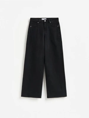 Reserved - Jeansy wide leg comfort - czarny